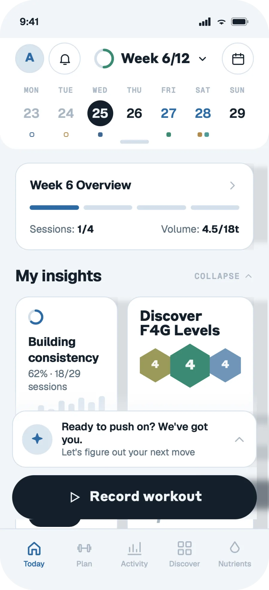 Fit4Gains app screen